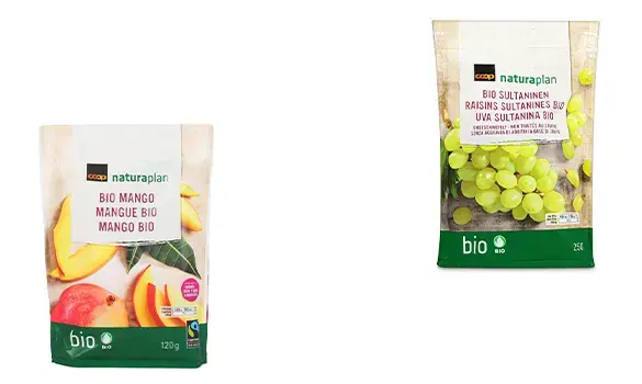 Hit d’assortiment : rabais de 20% dès la commande de 2 articles parmi une sélection de fruits bio Naturaplan chez Coop