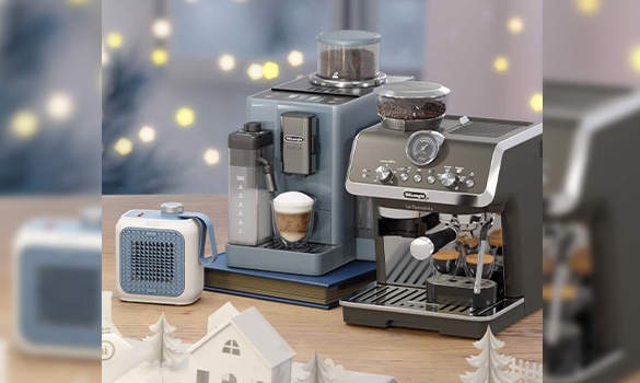 Offre de Noël:  réduction de 24% sur une sélection de machines à café et d'accessoires via ce code promo Delonghi