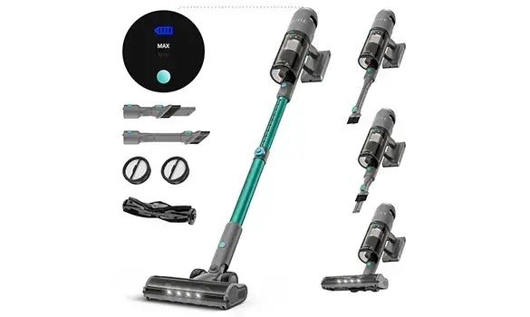 12,7% de remise sur l'aspirateur sans fil KCHE S10, 33 kPa, 400 W, 6 batteries de 2 200 mAh, autonomie de 55 min en utilisant ce code promo Geekbuying