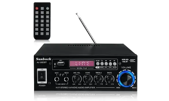Rabais de 72,8% sur l'amplificateur Sunbuck AV-660BT 2000 W Bluetooth 5.0 via ce code promo Banggood