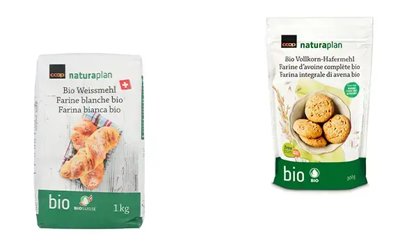 Hit d'assortiment : réduc de 30% dès l’achat de 2 paquets de farines bio Naturaplan et Coop au choix chez Coop