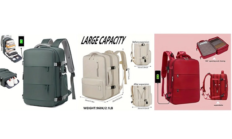Remise de 23.04% sur un sac à dos grande capacité avec plusieurs poches et compartiment pour ordinateur chez TEMU