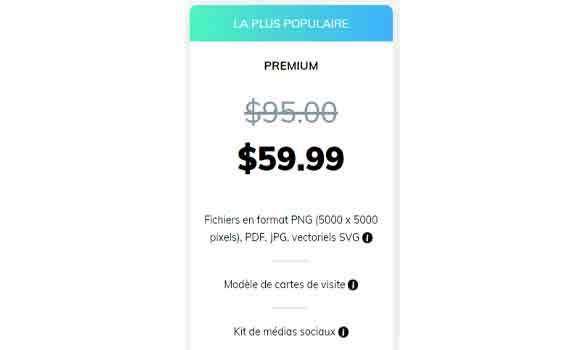 Dépêchez-vous ! Réduction de 36.89% sur le forfait premium chez Free Logo Design